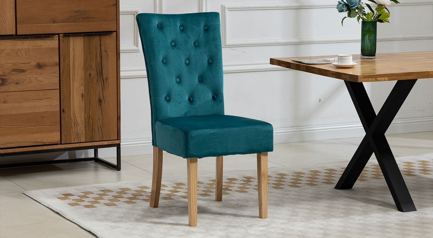 Pienza Velvet Pair Of Dining Chairs