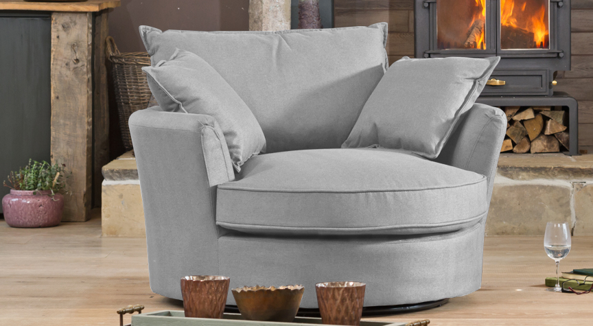 Corner sofa with swivel best sale cuddle chair