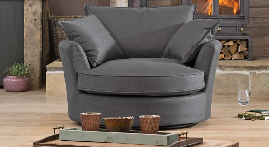 charcoal grey cuddle chair