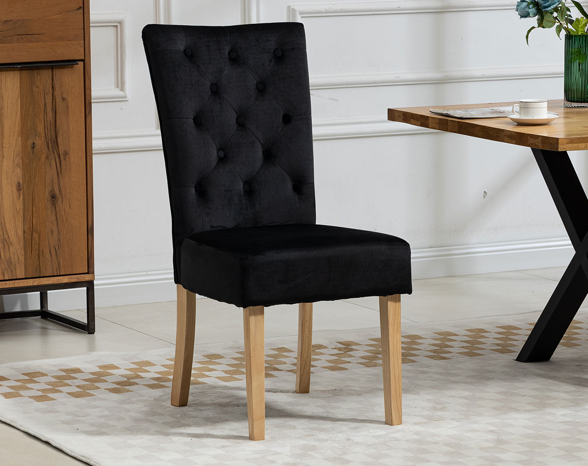 Black studded dining cheap chairs