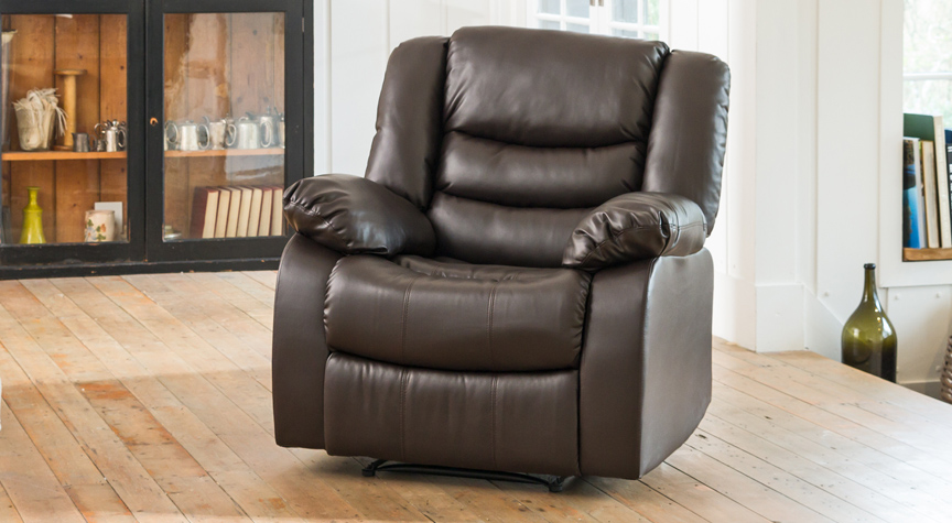 Seville Recliner Armchair, Grey Premium Faux Leather Only £449.99