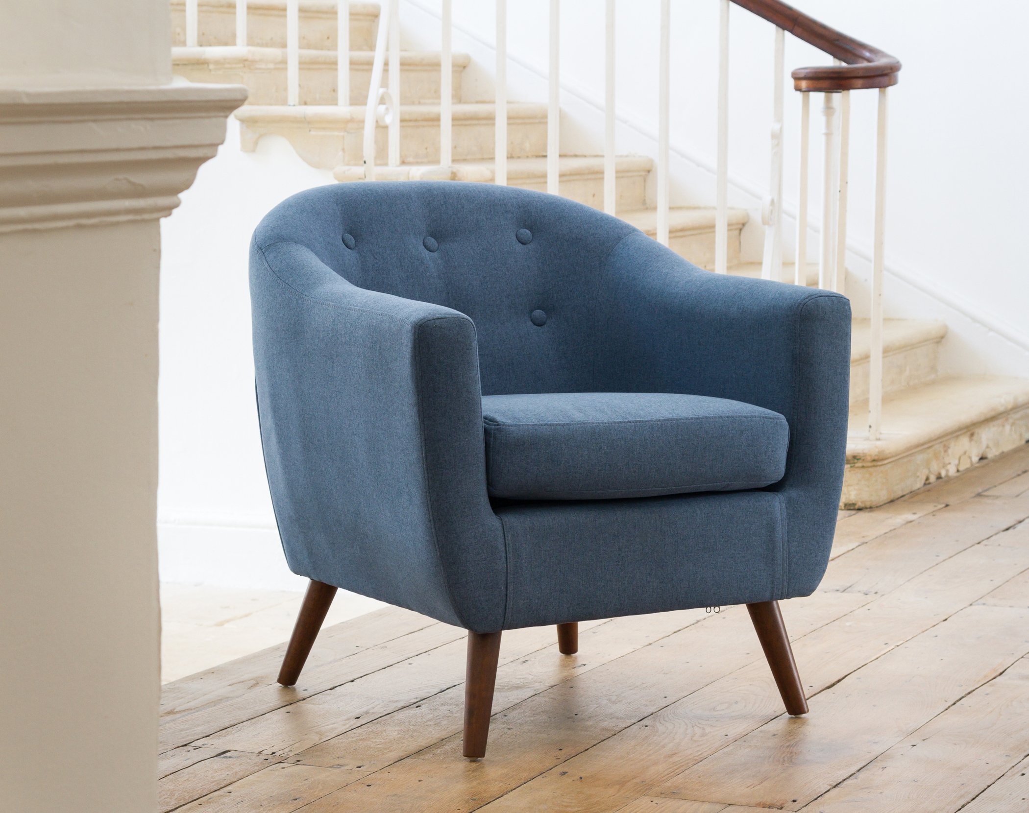 light blue tub chair